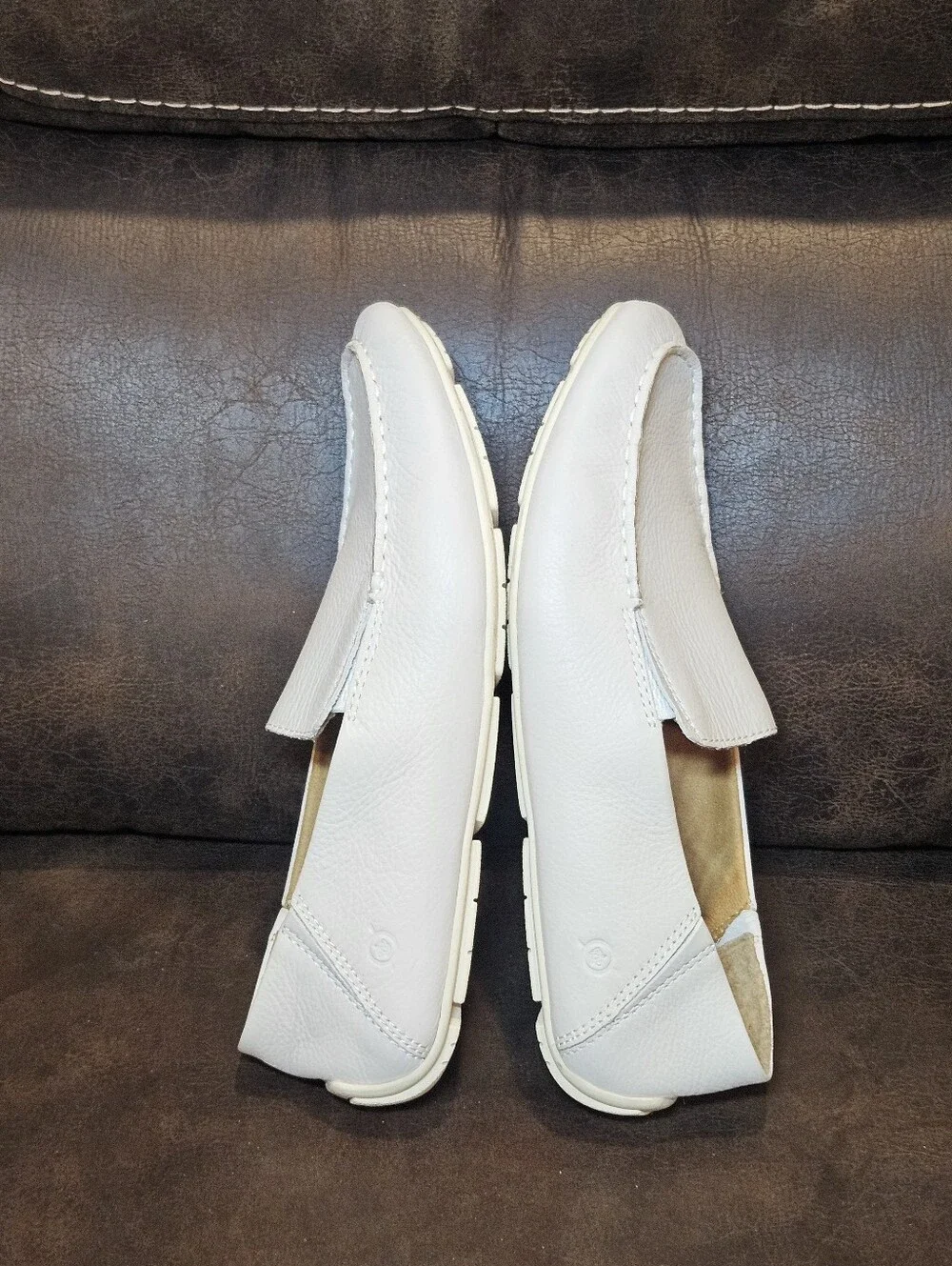 11 Born Allan Driving Shoes Moccasins Loafers Slip On White/off-white